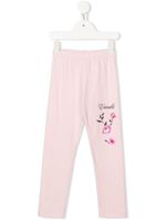 Roberto Cavalli Junior legging à logo imprimé - Rose - thumbnail