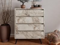 Commode TUVERA 4 lades marmer wit