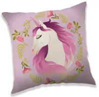 Unicorn sierkussen roze 40X40 cm - thumbnail