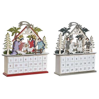 Adventkalender DKD Home Decor Hout 34 x 8,5 x 36,5 cm (2 Stuks)