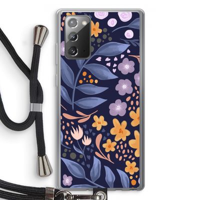 Flowers with blue leaves: Samsung Galaxy Note 20 / Note 20 5G Transparant Hoesje met koord