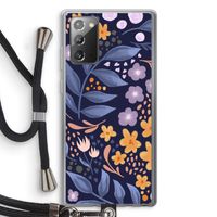 Flowers with blue leaves: Samsung Galaxy Note 20 / Note 20 5G Transparant Hoesje met koord