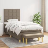 Boxspring met matras stof taupe 90x190 cm