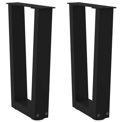 Eettafelpoten 2 st V-vormig 28x(42-43,3) cm staal zwart