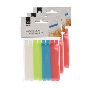 Gekleurde keuken afsluitclips/vershoudclips - 24x stuks - 10 cm