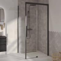 Ben IMotion zijwand links t.b.v. schuifdeur 90x206cm mat zwart/helder glas