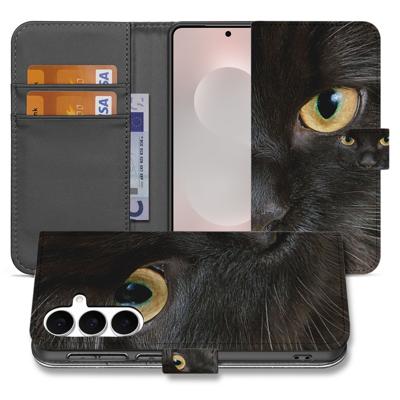 Samsung Galaxy S25 FE Portemonneehoesje Zwarte Kat Met Pasjes