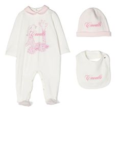 Roberto Cavalli Junior grenouillère à imprimé animalier - Blanc