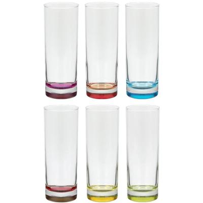 Secret de Gourmet Longdrink glazen - Colori - 6x stuks - 310 ml - water/sap/drinkglazen