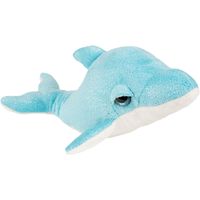 Pluche knuffel dieren dolfijn blauw/wit 29 cm   - - thumbnail
