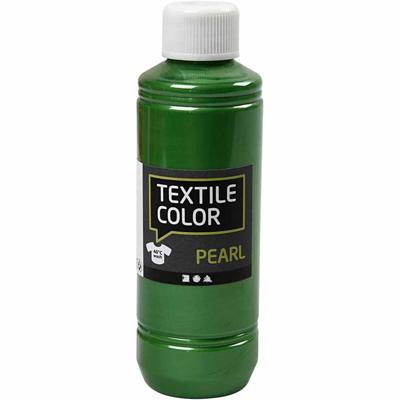 Creativ Company Textielkleur, parelmoer, brilliant groen, 250 ml/ 1 fles