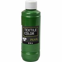 Creativ Company Textielkleur, parelmoer, brilliant groen, 250 ml/ 1 fles