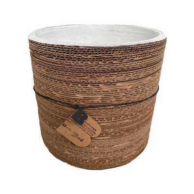 Bloempot corrugated Natural white 17 H19 cm | VAN BOB