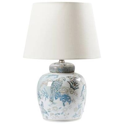 Beliani - JAMAPA - Tafellamp - Wit|Blauw - Porselein|Linnen