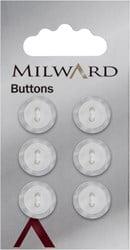 Milward Knoop Wit Met Parelmoer Rand 13mm (6 stuks)