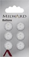 Milward Knoop Wit Met Parelmoer Rand 13mm (6 stuks)