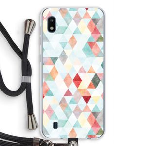 Gekleurde driehoekjes pastel: Samsung Galaxy A10 Transparant Hoesje met koord