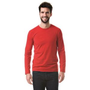 Lange mouwen/longsleeve stretch t-shirt - rood - heren - Herenkleding