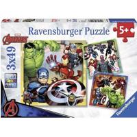 RAVENSBURGER Puzzel 3x49 p - De krachtige Avengers