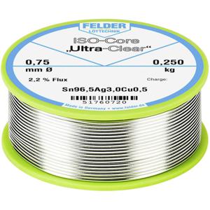 Felder ISO-Core Ultra Clear SAC305 Soldeertin Spoel Sn96,5Ag3Cu0,5 0.250 kg 0.75 mm