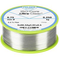 Felder ISO-Core Ultra Clear SAC305 Soldeertin Spoel Sn96,5Ag3Cu0,5 0.250 kg 0.75 mm - thumbnail