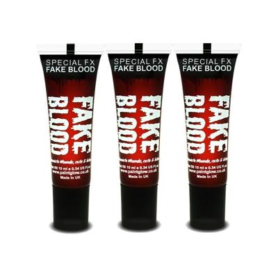 Paint Glow Nep bloed - Set van 3x stuks - schmink/make up tube - 11 ml - Halloween/Horror