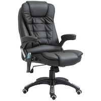 HOMCOM bureaustoel kantoorstoel directiestoel gaming stoel massagestoel 6-punts vibrerende massage met warmtefunctie draaibaar (zwart)