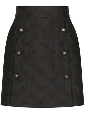 Dolce & Gabbana minijupe à logo DG en jacquard - Noir