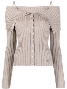 Blumarine cardigan en laine à épaules dénudées - Tons neutres