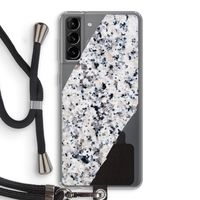 Gespikkelde marmer: Samsung Galaxy S21 Plus Transparant Hoesje met koord