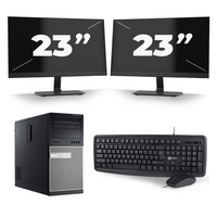 Dell Optiplex 7020 Micro Tower - Intel Core i7-4e Generatie - 16GB RAM - 256GB SSD - Windows 10 + 2x 23 inch Monitor