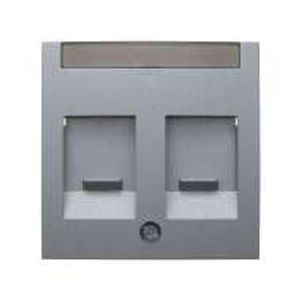 Berker S1 RJ45 inbouwset met draagframe en inzetplaat aluminium
