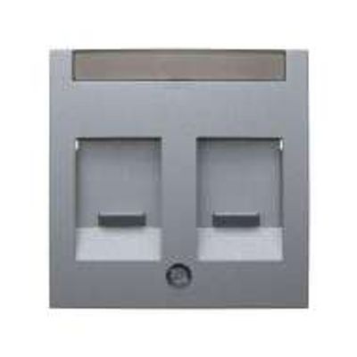 Berker S1 RJ45 inbouwset met draagframe en inzetplaat aluminium
