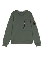 Stone Island Junior sweat en coton à patch Compass - Vert - thumbnail