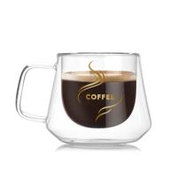 Dubbele wand mok Office mokken warmte-isolatie dubbele koffie mok koffie glas beker stijl: gelabeld