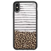 iPhone X/XS glazen hardcase - Leopard lines