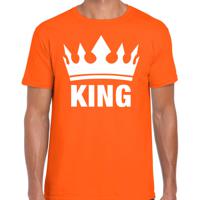 Bellatio Decorations Koningsdag t-shirt voor heren - King - oranje - feestkleding 2XL  - - thumbnail