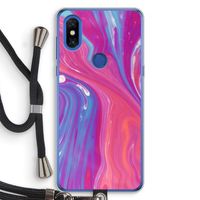 Paarse stroom: Xiaomi Mi Mix 3 Transparant Hoesje met koord Paarse stroom: Xiaomi Mi Mix 3 Transparant Hoesje met koord