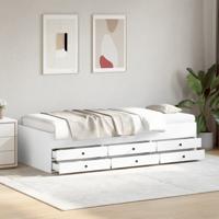 Slaapbank met lades zonder matras 100x200 cm wit