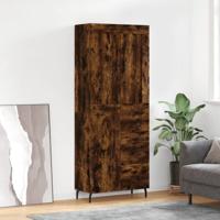 Hoge kast 69,5x34x180 cm bewerkt hout gerookt eikenkleurig