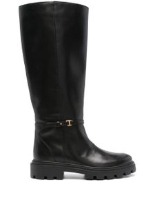 Tod's leather knee-high boots - Noir