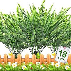 18 pack kunstmatige boston varen realistische kunstbloemen plant zevenbladig Perzisch gras, boston varens, perfect groen decor voor binnen en buiten Lightinthebox