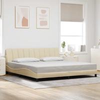 Bedframe zonder matras "Hanko" stof crèmekleurig 200x200 cm