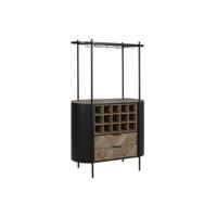Flessenrek Home ESPRIT Zwart Natuurlijk Metaal Spar 90 x 36 x 150 cm