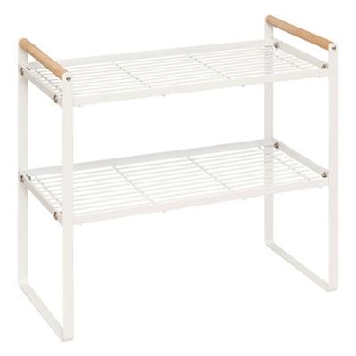 Keuken/aanrecht rekje - metaal - 42 x 21 x 38 cm - keuken organizer - wit