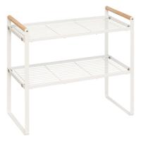 Keuken/aanrecht rekje - metaal - 42 x 21 x 38 cm - keuken organizer - wit