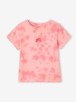 T-shirt tie & dye met korte mouwen voor meisjes snoepjesroze