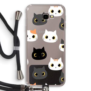 Katten: Samsung Galaxy J4 Plus Transparant Hoesje met koord