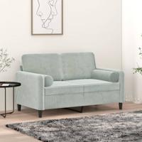 Sierkussens 2 st 15x50 cm fluweel lichtgrijs