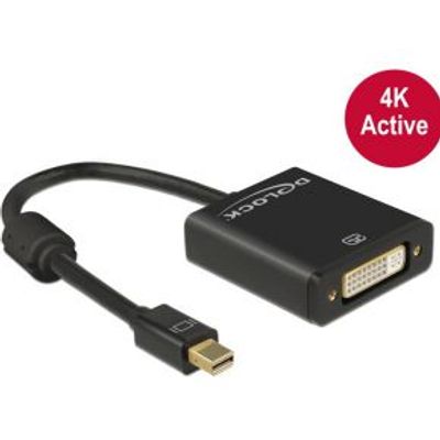 Delock 62603 Adapter mini DisplayPort 1.2 male > DVI female 4K Actief zwart